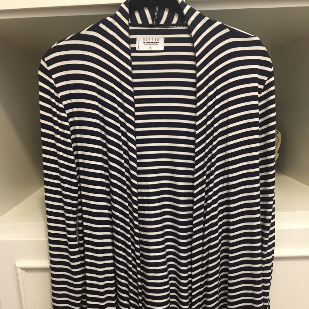 Blue & White Striped Cardigan, UPF50+
